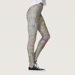 Legging Elegante Moderna Vintage Trendy Floral
