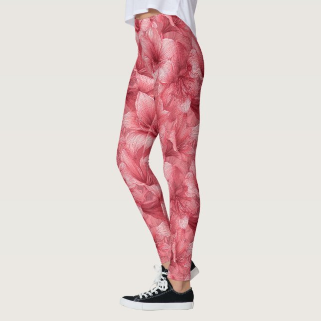 Legging Elegante Pétala de Amarílis Ativa Correndo (Esquerda)