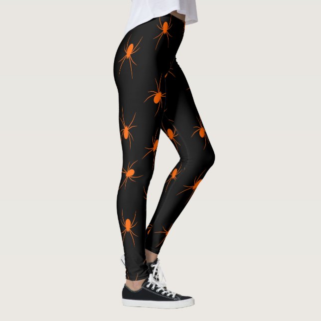 Legging Elegante Popular da Aranha Laranja Halloween (Direita)