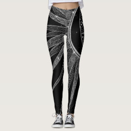 Legging Elegante Sun Moon Mandala Black Design