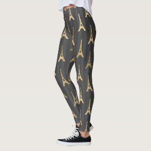 Legging Elegante Torre Eiffel França Amarelo preto Vertic
