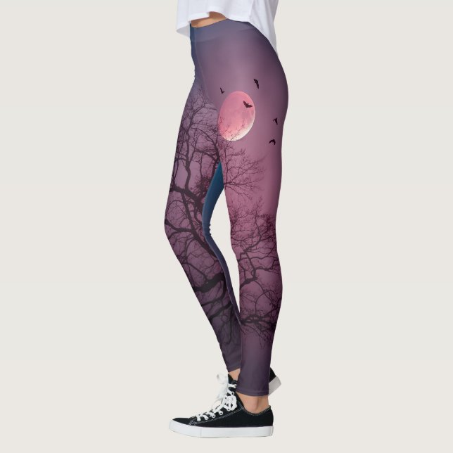 Legging Elegante Trabalho de arte de Tema da Árvore de Hal (Esquerda)