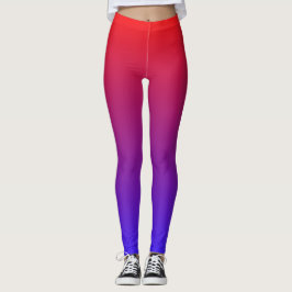 Legging Elegante Vermelho E Azul, Colorido 