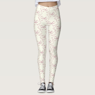 Legging Elegante Vintage Girly Preppy Pink Arcos na Costa