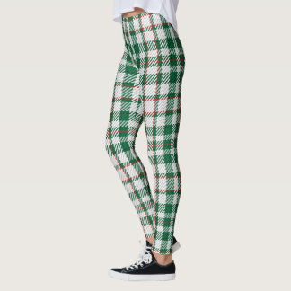 Legging Elegante Xmas Vermelho Verde Tartan Escocês Xadrez