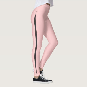 Legging Elegantes listrados do lado artística da escova