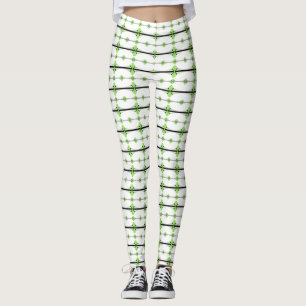 Legging Elementos da arte em verde limão pastel
