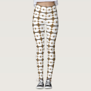 Legging Elementos de arte deco em bronzea