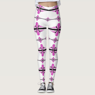 Legging Elementos de deco de arte em leggens cor-de-rosa p