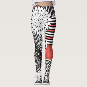 Legging Elementos Gráficos de Ilustração de Abstrato de Vi