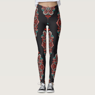 Legging Elementos paisley asiáticos, padrão de vintage boh