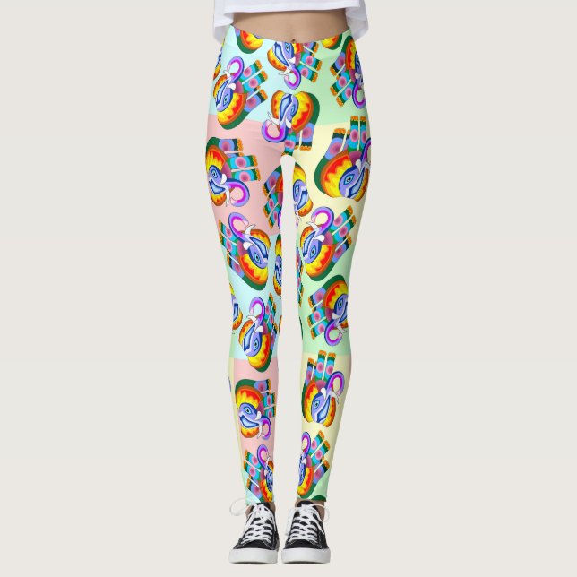 Legging Elephant Rainbow Colors Patchwork (Frente)