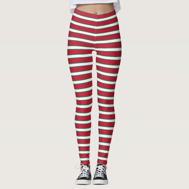 Legging Elf de Natal listrado (Frente)