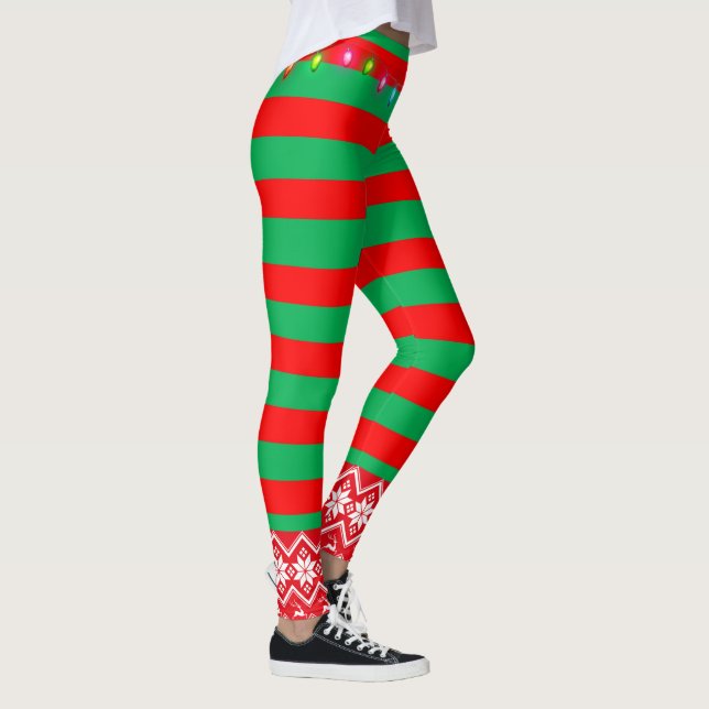 Legging Elf Red E Green De Natal (Direita)