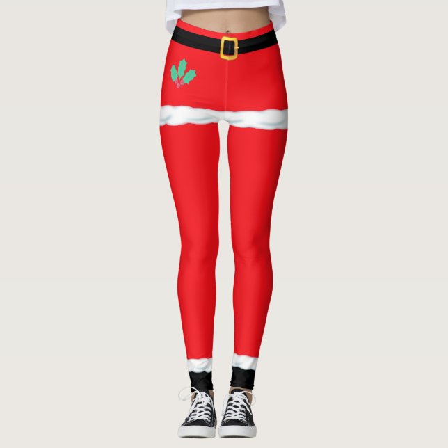 Legging Elfo do Natal Papai Noel Vermelho (Frente)