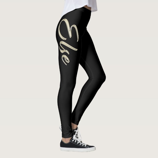 Legging Else white gold Handwriting Hose (Direita)