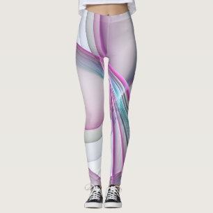 Legging Em movimento, Arte Fractal Colorida Abstrato Moder