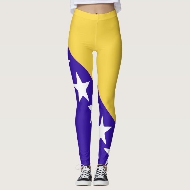 Legging Emblema da Bandeira da Bósnia e Herzegovina (Frente)
