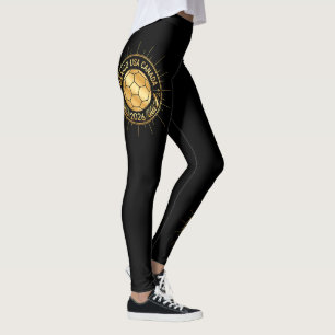 Legging Emblema de Futebol Dourado 2026 México EUA Canad