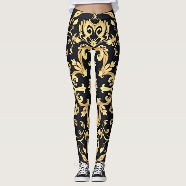 Legging emblema preto&ouro (Frente)