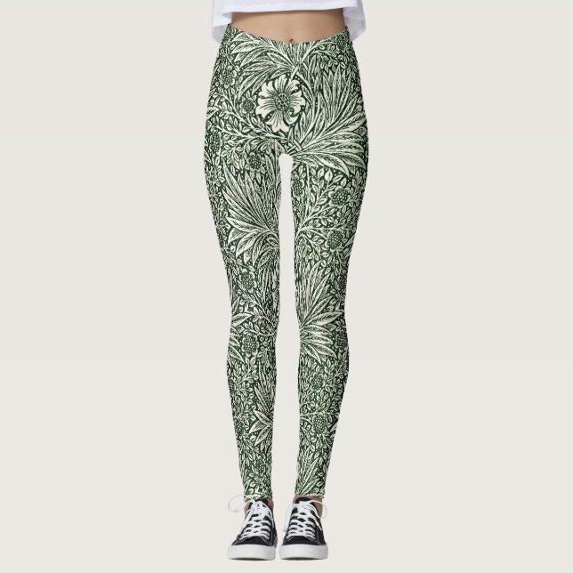 Legging Embrace Natureza: Verde Marigold Floral (Frente)
