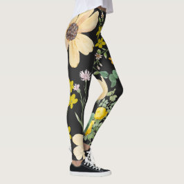 Legging Embraço de Boca Floral: Pernas de Sangue à Meia-No