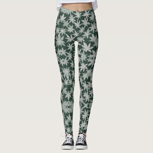 Legging Emerald Asanoha: Um Design japonês tradicional (Frente)
