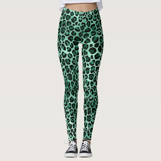Legging Emerald e Dourado Safari Series Design 9 (Frente)