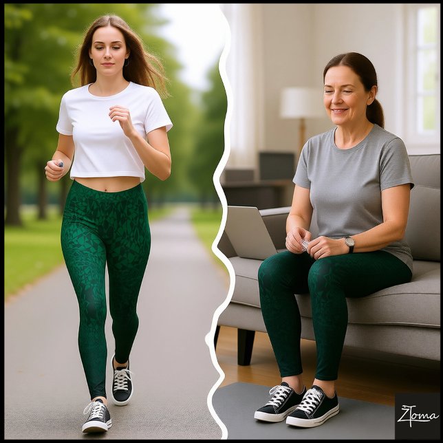 Legging Emerald Fragmented Abstract Black Ombre Pattern (Criador carregado)