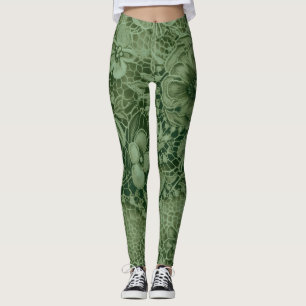 Legging "Emerald Green Vintage Lace"
