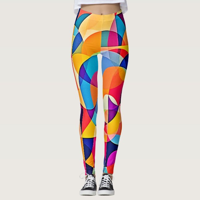 Legging Emoção de Cor Geométrica (Frente)