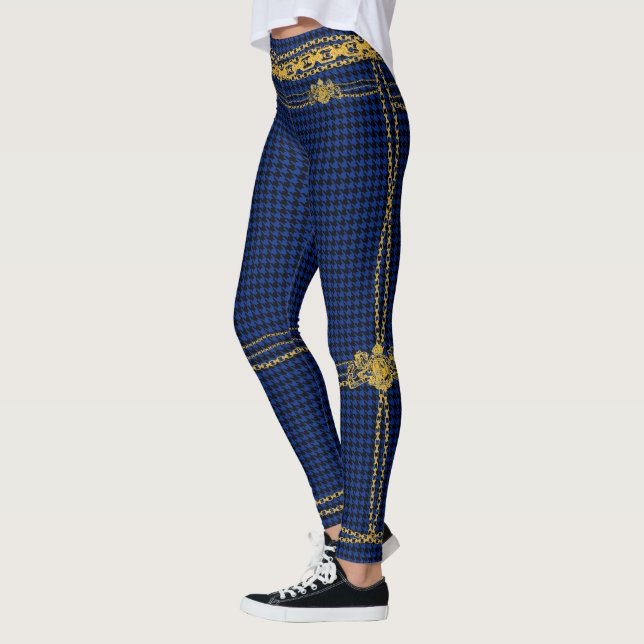 Legging Emperrar Dourada Cadeia Emblem Black Blue Houndsto (Esquerda)