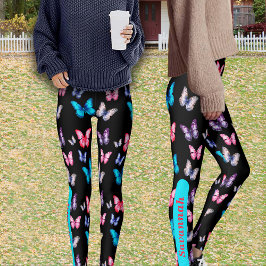 Legging Encantando Borboletas Coloridas Personalizar Nome