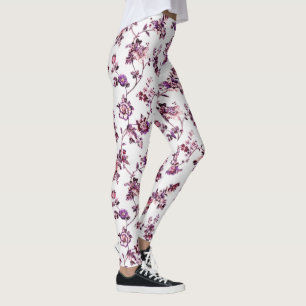 Legging Encontre seu Zen em Estilo! Yoga Floral Púrpura e