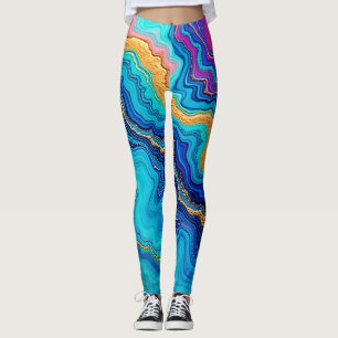 Legging Energia Mística Teal e Dourada
