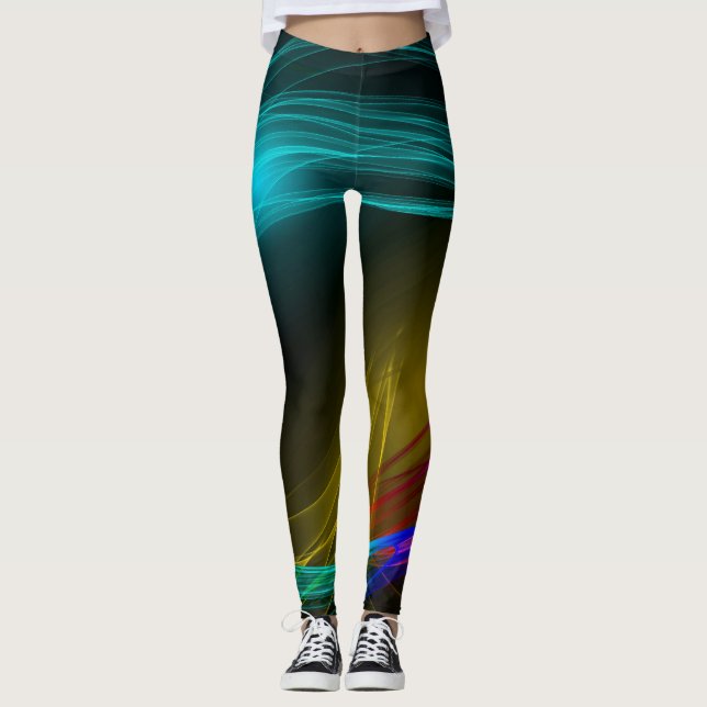 Legging Energy in Motion Black Multicolor Light Waves (Frente)