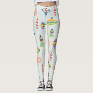 Legging Enfeites de Natal retrô   Meados do século moderno