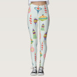 Legging Enfeites de natal retrorreflectores | Meio século<br><div class="desc">Ornamentos Retroativos da Era Atômica | Meio século moderno. Padrão de repetição do Enfeites de natal pastel de vindima</div>