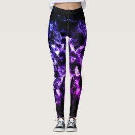 Legging Enfumaçado geométrico do Triângulo Preto Roxo
