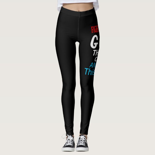 Legging Engraçado Cancer Fighting Inspirational Quote Chem (Frente)