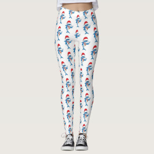 Legging Engraçado desenho animado de tubarão de Natal