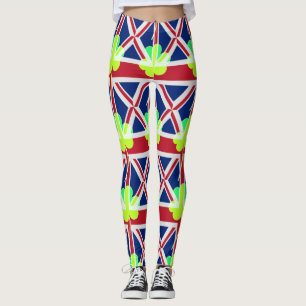 Legging Engraçado irlandês Shamrock Union Jack Flag Rua Pa