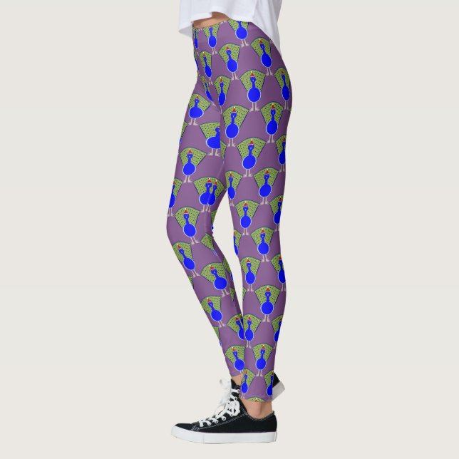 Legging Engraçado Peacock de Natal (Esquerda)