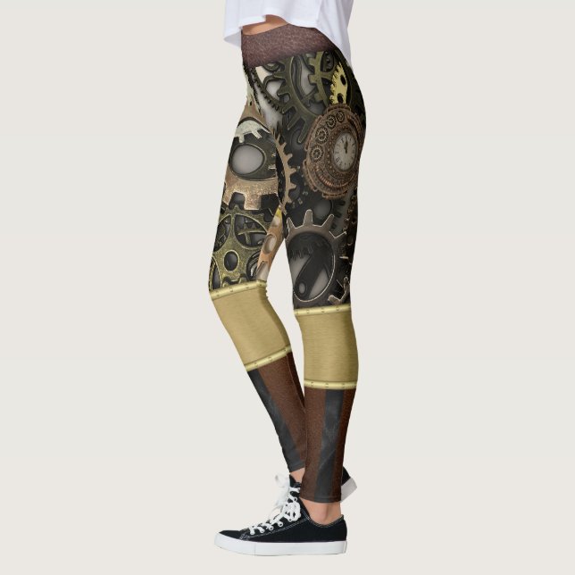 Legging Engrenagens de couro Steampunk enferrujadas indust (Esquerda)