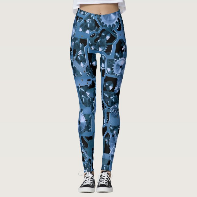 Legging Engrenagens do azul do divertimento! (Frente)