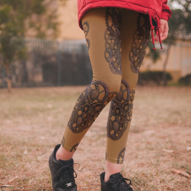 Legging Engrenagens Steampunk Enferrujadas Vintage Industr (Criador carregado)