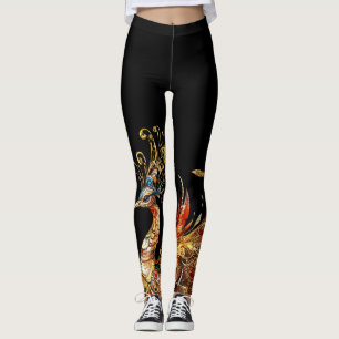 Legging entretenimento circense de pavão vintage