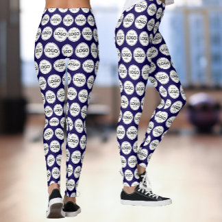 Legging Envio de Padrão de Logotipo Marinha