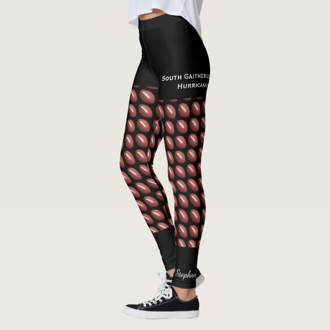 Legging Equipe de futebol, Shore Negra Falso, Nome (Esquerda)