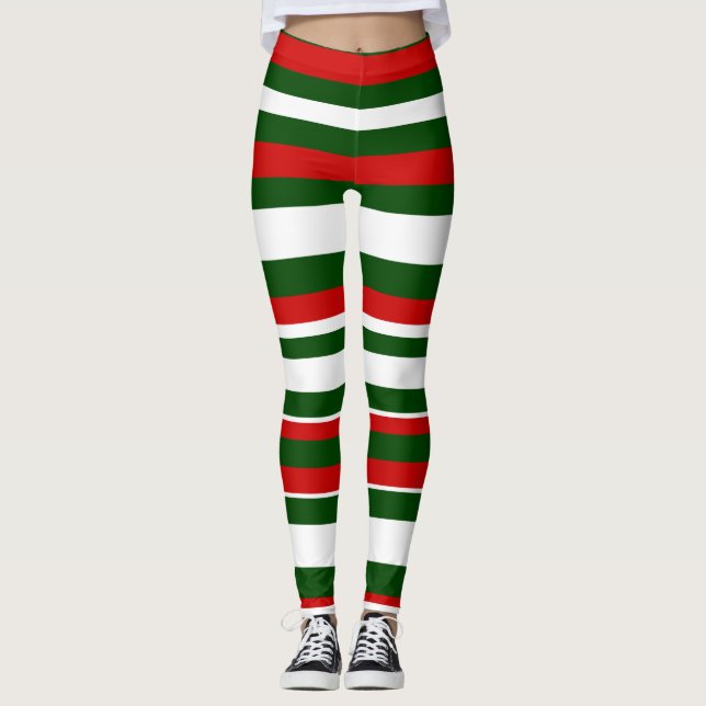 Legging Equipe Divertida de Natal Decorar as Salas Vermelh (Frente)